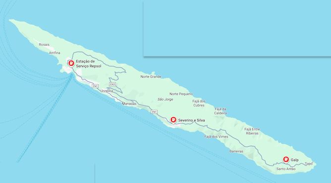 gas stations sao jorge island map