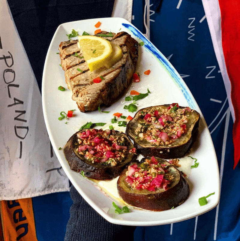 grilled tuna aubergine
