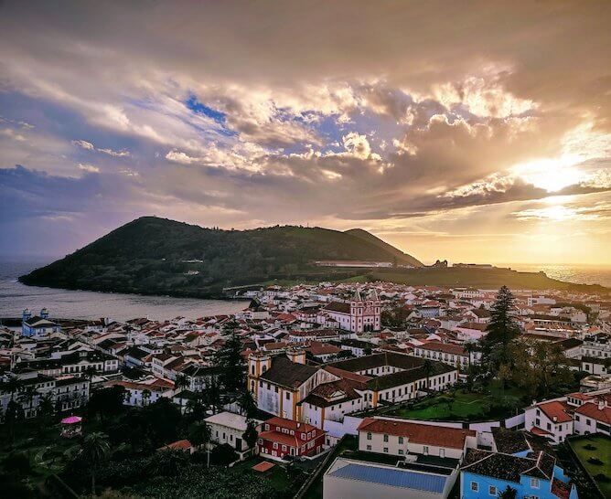 sunset from viewpoint angra heroismo