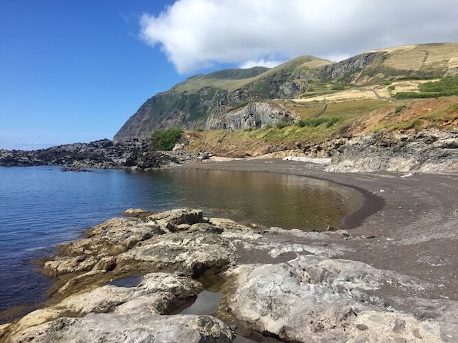 black sand beach azores