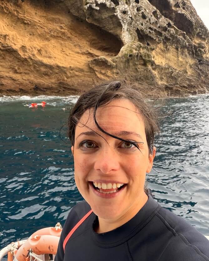 lady happy after snorkeling