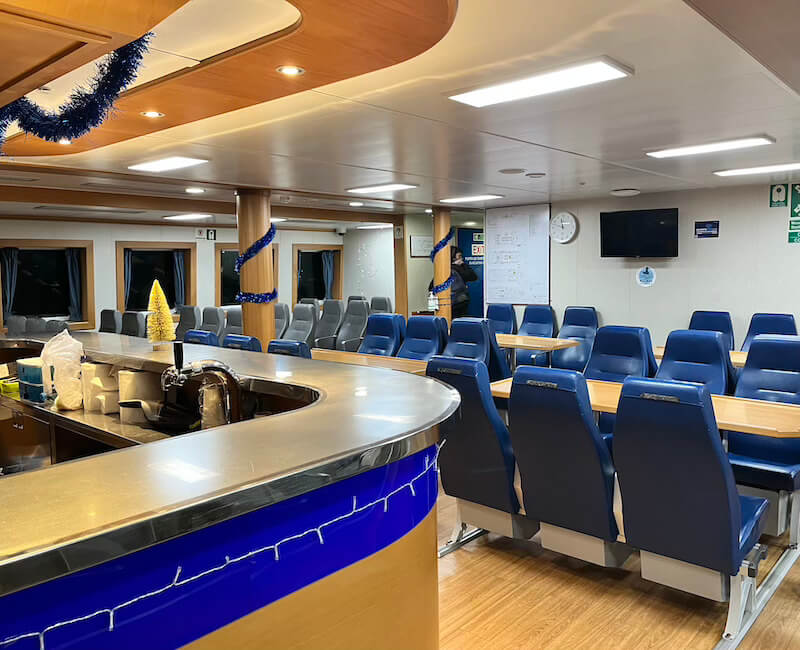 bar inside ferry pico island