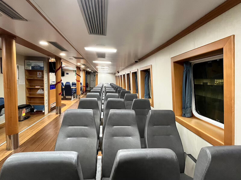 seats inside ferry pico island