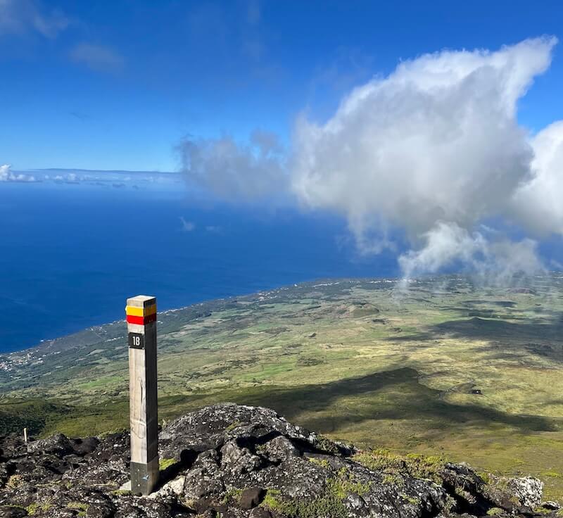 wooden poles trekking azores