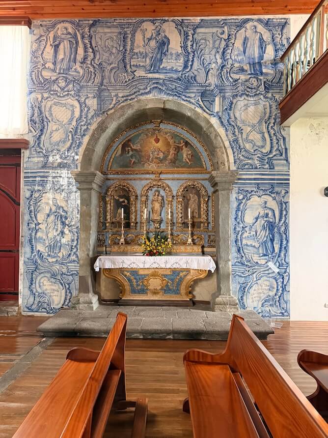 azulejo tiles church azores