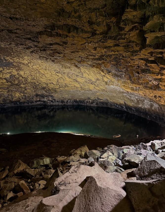 natural lake inside vulcano azores